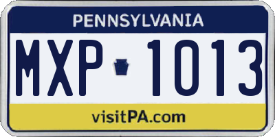PA license plate MXP1013