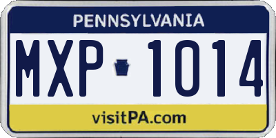 PA license plate MXP1014