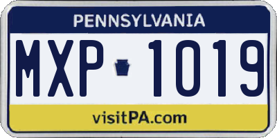 PA license plate MXP1019