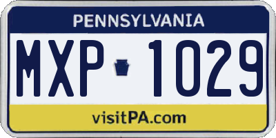 PA license plate MXP1029