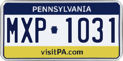 PA license plate MXP1031
