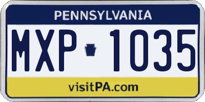 PA license plate MXP1035
