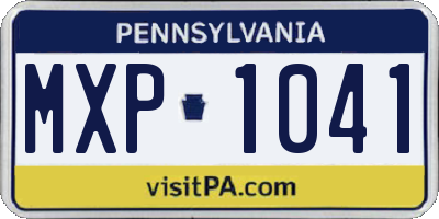 PA license plate MXP1041