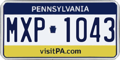 PA license plate MXP1043