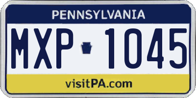 PA license plate MXP1045