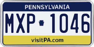 PA license plate MXP1046