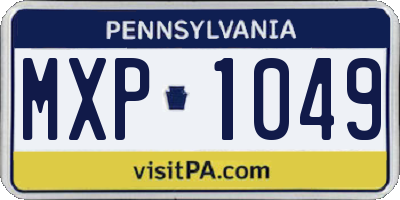 PA license plate MXP1049