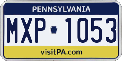PA license plate MXP1053
