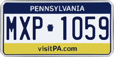 PA license plate MXP1059