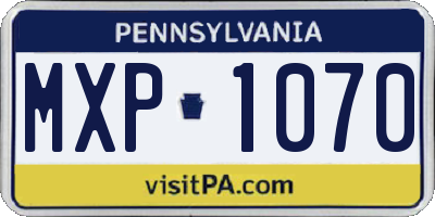 PA license plate MXP1070