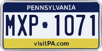 PA license plate MXP1071