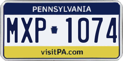 PA license plate MXP1074