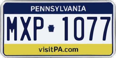 PA license plate MXP1077