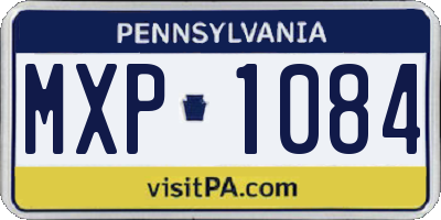 PA license plate MXP1084