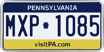 PA license plate MXP1085