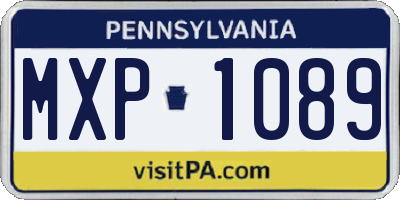 PA license plate MXP1089