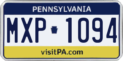 PA license plate MXP1094