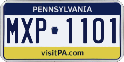 PA license plate MXP1101