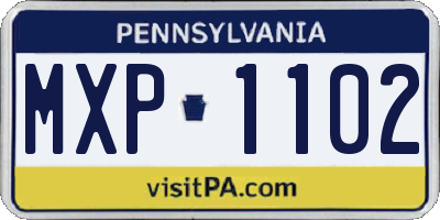 PA license plate MXP1102