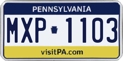PA license plate MXP1103