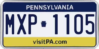 PA license plate MXP1105
