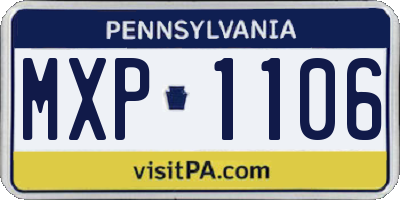 PA license plate MXP1106