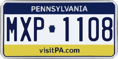 PA license plate MXP1108