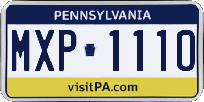 PA license plate MXP1110