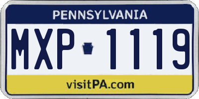 PA license plate MXP1119