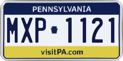 PA license plate MXP1121