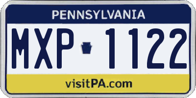 PA license plate MXP1122
