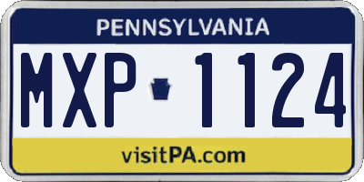 PA license plate MXP1124