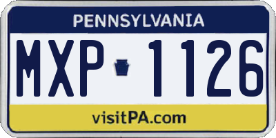 PA license plate MXP1126