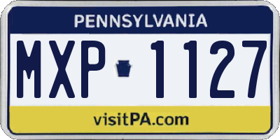 PA license plate MXP1127