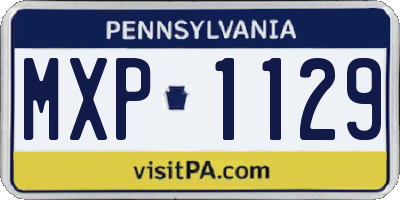 PA license plate MXP1129