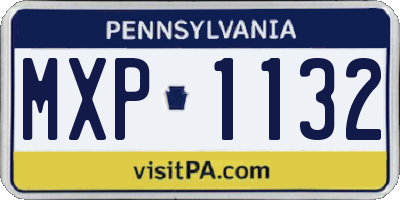 PA license plate MXP1132