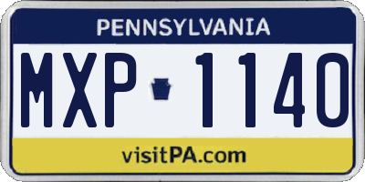 PA license plate MXP1140