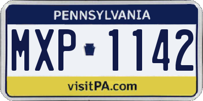 PA license plate MXP1142