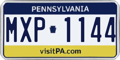 PA license plate MXP1144