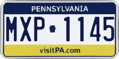 PA license plate MXP1145