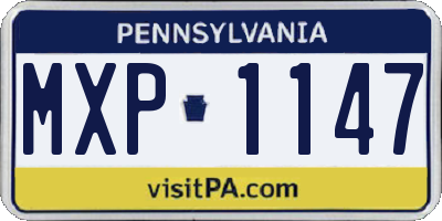 PA license plate MXP1147