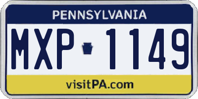 PA license plate MXP1149