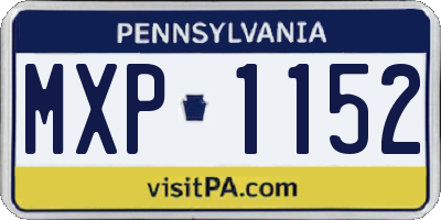 PA license plate MXP1152