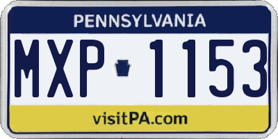 PA license plate MXP1153