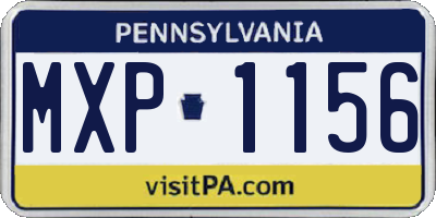 PA license plate MXP1156