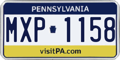 PA license plate MXP1158