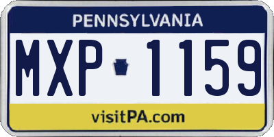 PA license plate MXP1159