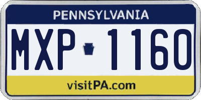 PA license plate MXP1160