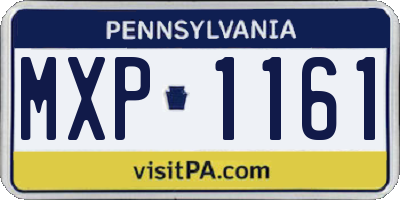 PA license plate MXP1161