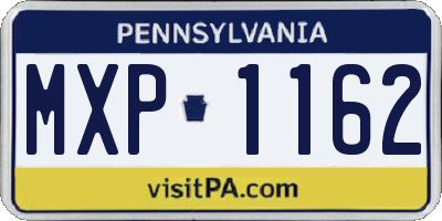 PA license plate MXP1162